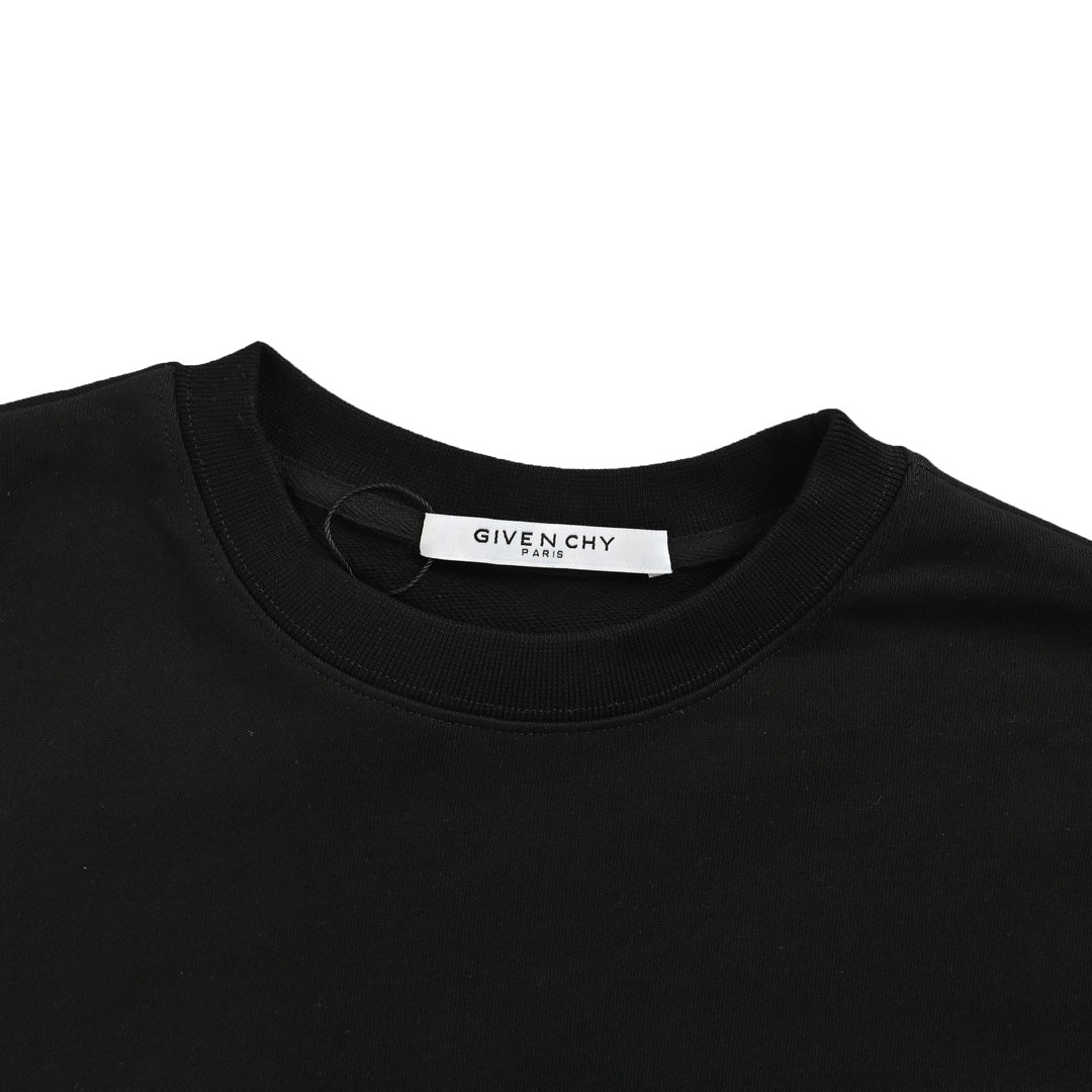 Round neck sweatshirt with embroidered letter logo on front and back