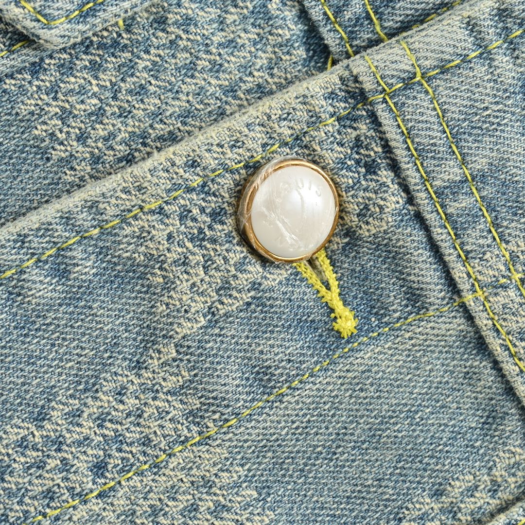 checkerboard denim jacket