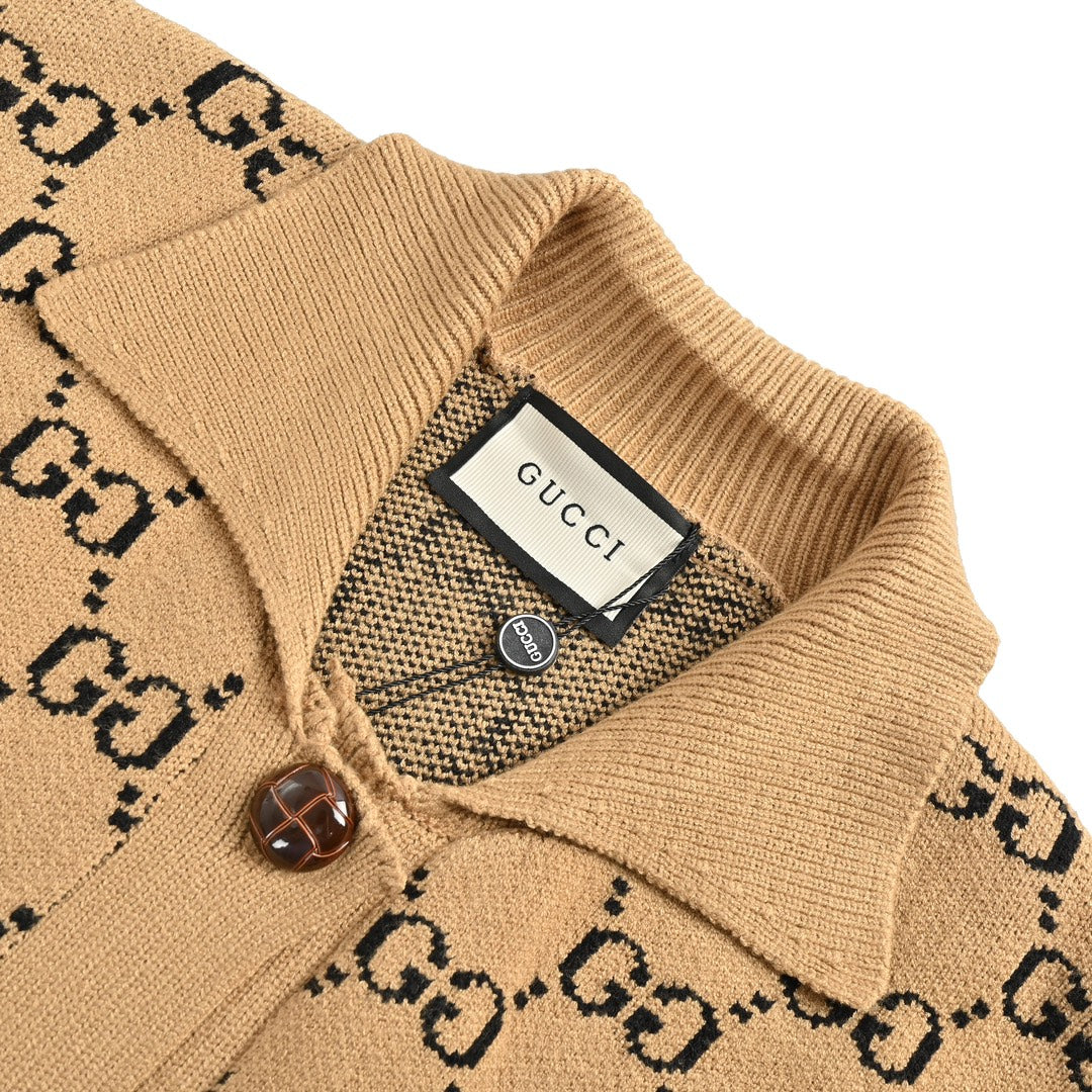 Double G jacquard sweater cardigan