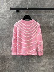 Round neck 9/3 sleeve knitted cardigan