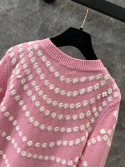 Round neck 9/3 sleeve knitted cardigan