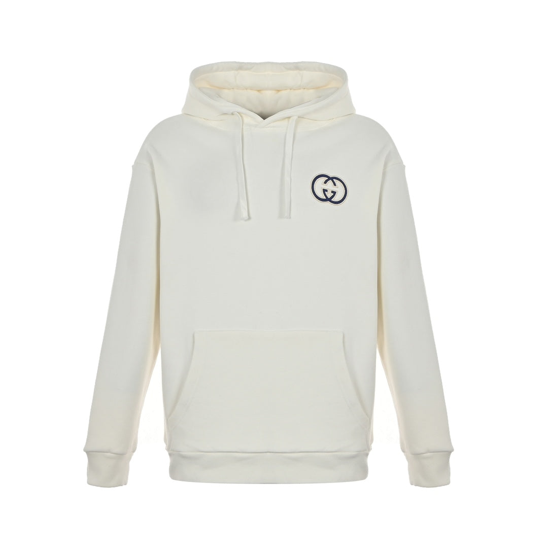 embroidered logo hooded sweatshirt