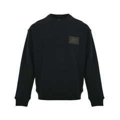 patch square label round neck sweatshirt