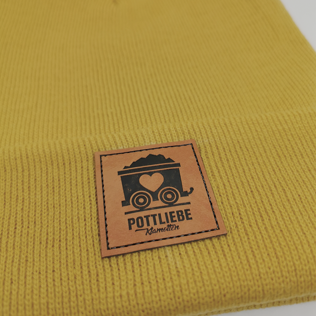 POTTLIEBE Beanie Senfgelb