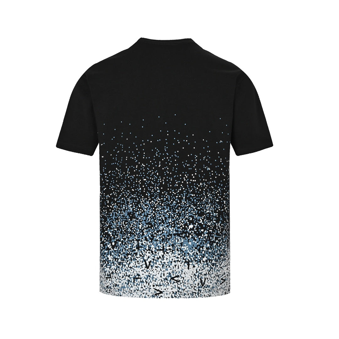 Pixel gradient printed short sleeves