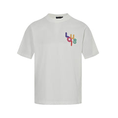 Mark pen rainbow letter print short sleeved